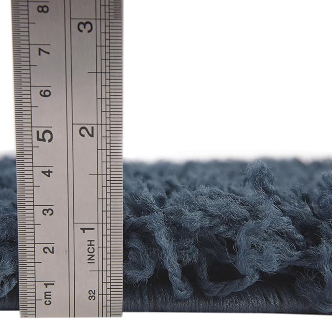 Unique Loom Solid Shag Collection Area Rug (2' 6" x 19' 8" Runner, Sapphire Blue/ Navy Blue)