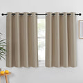 NICETOWN Kitchen Short Blackout Curtain and Drape - Thermal Insulated Solid Grommet Blackout Panel for Patio Bedroom Living Room (Single Panel, 52 inches by 45 inches, Taupe)
