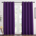 NICETOWN Blackout Window Curtain Short - (Deep Purple Color) Home Fashion Thermal Insulated Room Darkening Drapery for Bedroom, 52W x 84L, Sold Individually