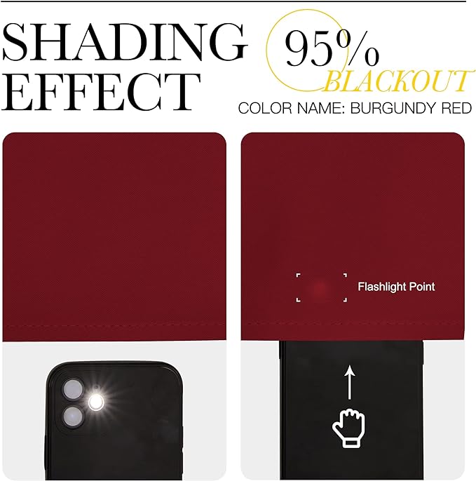 NICETOWN Room Darkening Blackout Red Curtain - (Burgundy Red) Home Decor Energy Smart Thermal Insulated Window Treatment Drape/Drapery for Kitchen, 52x63 Inch,1 Piece