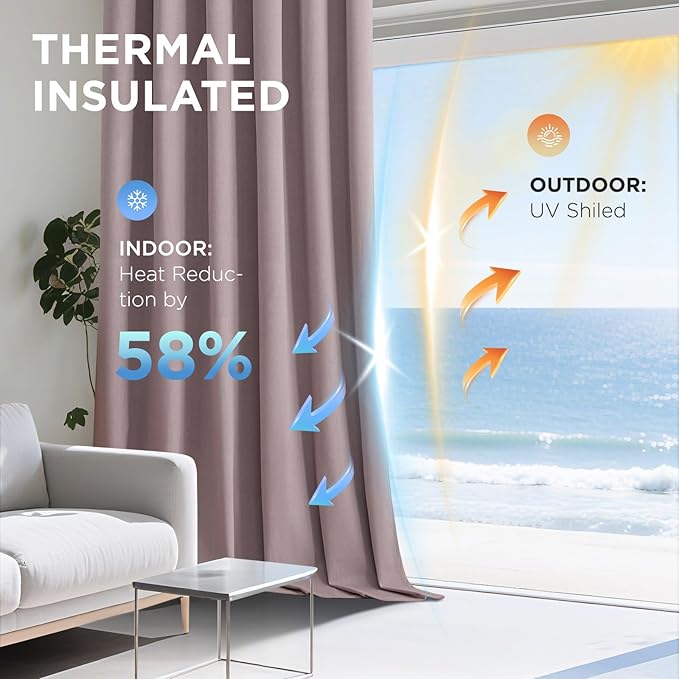 Joydeco Rose Pink 100% Blackout Curtains 90 Inch 2 Panels, Luxury Thermal Pink Velvet Curtains for Bedroom Living Room, Soundproof Blackout Window Drapes, Rod Pocket & Back Tab (52W x 90L)