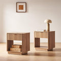 mopio Brooklyn Fluted Nightstand, Modern Farmhouse Nightstand, Small Side, Wood Bedside Table with Drawer, End Table with Storage, Fluted Night Stand, Curved Profile (Golden Oak, Set of 2) | Bedside Table, Drawer, End Table, Storage, Fluted Panel, Curv...