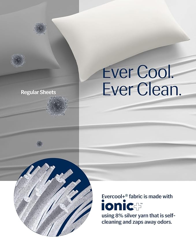 REST® Evercool®+ Top Sheet, Cali King/King Size, Arctic White, 104"X108" (1 Flat Sheet only)