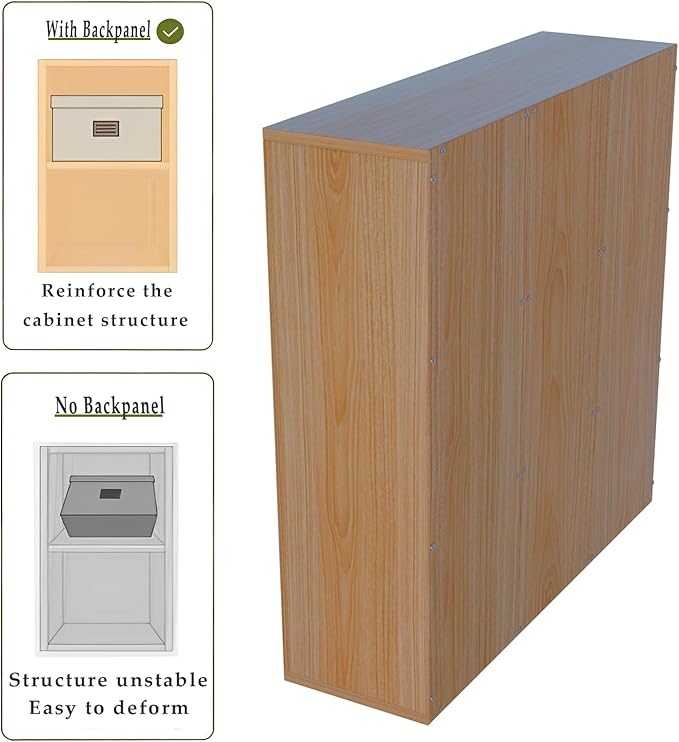 OSCHF 9-Cube Storage Shelf Bookcase - Wooden 3-Tier Floor Standing Open Bookshelf for Home and Office, Display Cabinet, Oak