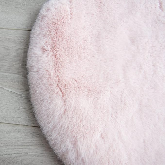 Pink Faux Fluffy Rabbit Fur Rug for Living Room Shag Washable Rug Area Rugs for Bedroom 3x5 Nursery Rugs