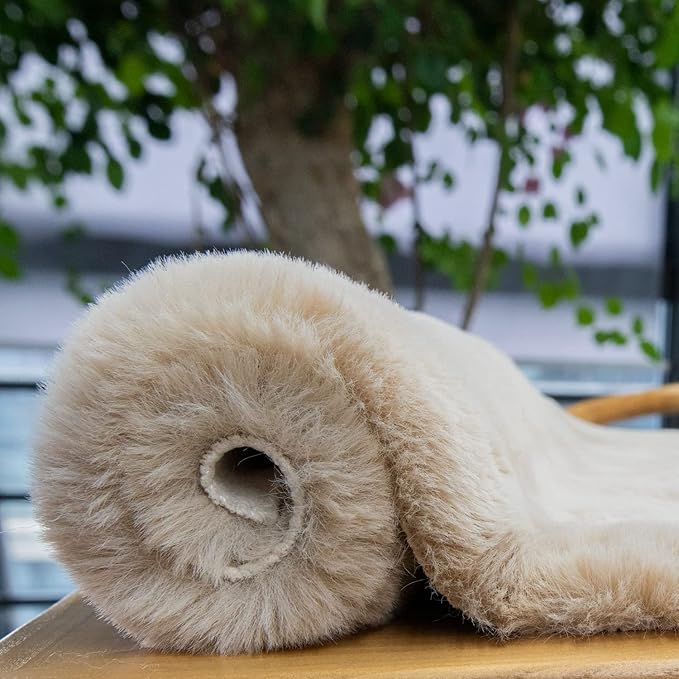 Shag Faux Bunny Washable Fluffy Fur Rug Runners for Hallways Camel Plush Area Rugs for Living Room Bedroom Faux Sheepskin Rug 2x6 Shaped Nursery Rugs