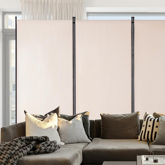 VEVOR Room Divider, 3 Panel Room Divider, Folding Privacy Screen and Portable Partition Divider for Room Separation, Freestanding Room Partitions for Office, Bedroom, Study, Beige