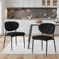Black Dining Chairs Set of 2 Velvet Upholstered Dining Room Chairs Wide Seat Filled with 58D Memory Foam Modern Kitchen Chairs with Curved Back & Swivel Leveling Feet for Restaurant