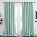 NICETOWN Light Reducing Grommet Curtains - Triple Woven Textured Soft Curtain Panels for Living Room Window Treatment Drapes for Sliding Door (W80 x L108, Aqua Blue, 2 Pieces)