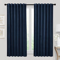 RYB HOME Heavy Duty Velvet Curtains & Drapes, Room Darkening Noise Reducing Window Treatment for Living Room Bedroom Privacy Draft Block Shades for Stuido, Navy Blue, W52 x L72 inch, 2 Panels