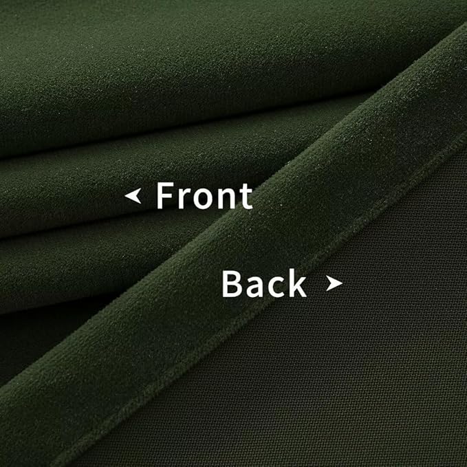 Joydeco Green Velvet Curtains 96 inch Length 2 Panels, Luxury Blackout Rod Pocket Thermal Insulated Window Curtains, Super Soft Room Darkening Drapes for Living Room Bedroom,W52 x L96 inches