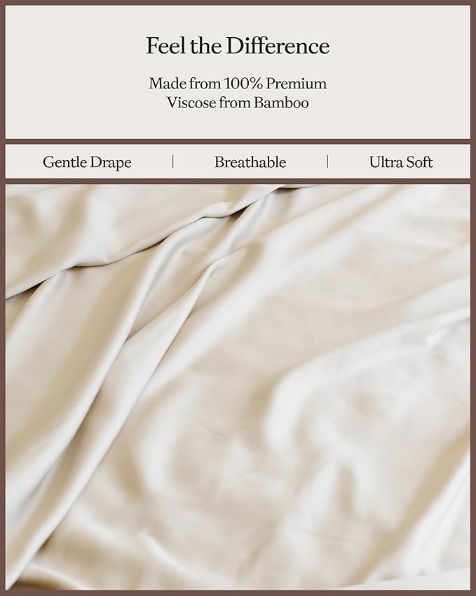 Cozy Earth Luxury Bed Sheet Set - 100% Viscose from Bamboo Fabric, Ultra-Soft & Breathable, Fits Regular & Deep Pocket Mattresses up to 20" - 4 Pieces Twin Sheet Set Driftwood