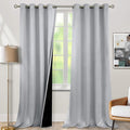 BGment Thermal Insulated 100% Blackout Curtains for Bedroom with Black Liner, Double Layer Full Room Darkening Noise Reducing Grommet Curtain (55 x 96 Inch, Light Grey, 2 Panels)