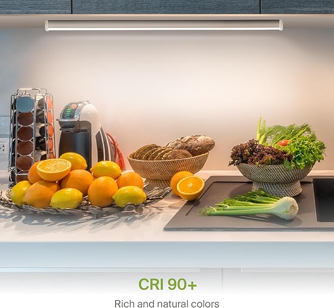 ASD LED Under Cabinet Lighting 32 Inch, Dimmable, Hardwired or Plug-in Installation, 3 Color Levels- 2700K/3000K/4000K, Linkable Kitchen Under Counter Lighting, ETL & Energy Star, White, 12 Pack