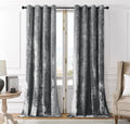 SMILETIME Grey Crushed Velvet Curtains 52x90 inch Luxurious Thermal Insulated Soundproof Drapes for Living Room Bedroom Office Soft and Durable Light-Filtering Window Treatments, 2 Panels