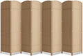 8 Panel Room Divider,6Ft Folding Privacy Screen,Tall - Extra Wide Foldable Panel Partition Wall Divider with Diamond Double-Weaved Hand-Woven Design Room Screen Divider