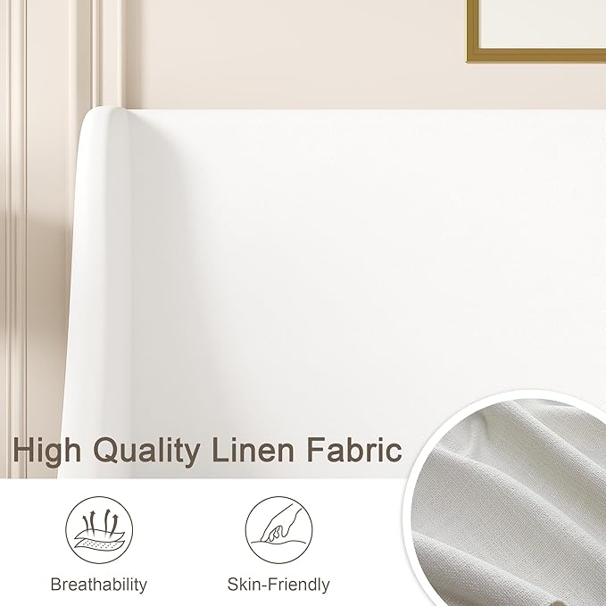 VECELO Full Bed Frame with Upholstered Wingback Headboard, Heavy-Duty Platform Bedframe with Charging Station, Wooden Slats, No Box Spring Needed, White