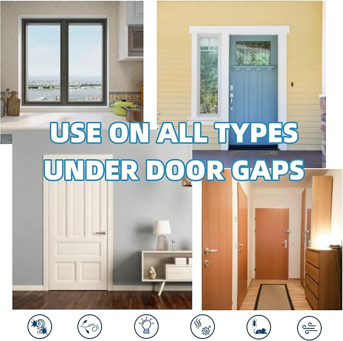 Door Draft Stopper 36 Inches Length x 4 Inches Width, Weighted Under Door Noise Blocker, Heavy Duty Under Door Draft Blocker Bottom Door Seal Noise and Air, Door Guard Saving Energy - Gray