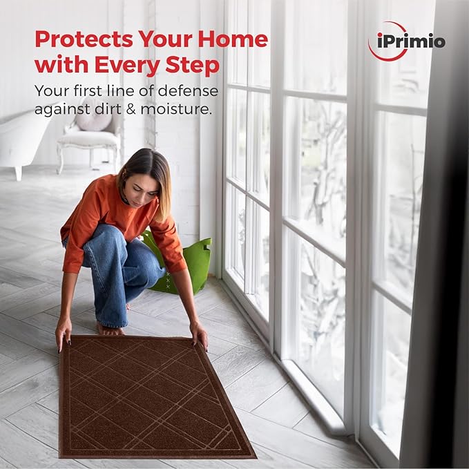 SlipToGrip Universal Door Mat – Plaid Design Size 35” x 23” – Anti Slip, Durable & Washable – Duraloop Mesh Entrance Outdoor & Indoor Welcome Mat – Dirt and Dust Absorber
