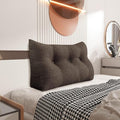 homecozy Wedge Headboard Pillow Dorm Room Reading Pillow Back Support for Sitting Up in Bed Bolster Lumbar Cushion Body Positioning Bedrest Cotton Linen 39in Coffee Twin
