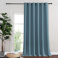 NICETOWN Blackout Sliding Glass Door Curtains, Room Darkening Thermal Insulated Curtains for Living Room Bedroom, Extra Wide Window Drapes, 1 Panel, W80 x L118, Smoky Blue