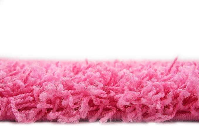 Unique Loom Solid Shag Collection Area Rug (8' Square, Taffy Pink)