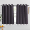 NICETOWN Kitchen Short Blackout Curtain and Drape - Thermal Insulated Solid Grommet Blackout Panel for Patio Bedroom Living Room (Single Panel, 52 inches by 45 inches, Greyish Purple)