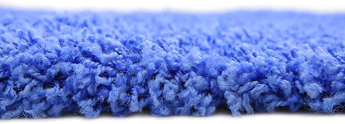 Unique Loom Solid Shag Collection Area Rug (8' Square, Periwinkle Blue)