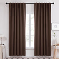 Deconovo Blackout Curtains, Thermal Insulated, W52 x L95 2 Panels, Back Tab, Machine Washable, Room-Darkening Drapes for Bedroom/Living Room Chocolate
