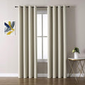 ChrisDowa Grommet Room Darkening Curtains for Bedroom and Living Room - 2 Panels Set Thermal Insulated Blackout Curtains (Beige, 52W x 72L)