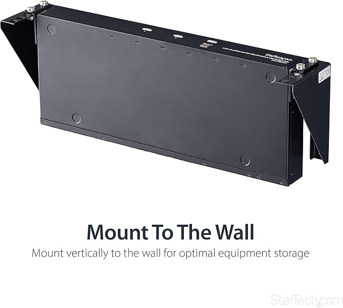 StarTech.com 2U Vertical Wall Mount Patch Panel Bracket - Steel Rack Mount Bracket w/Hardware for 19" Network, Server and Data Equipment , TAA (RK219WALLV)