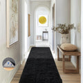 Ophanie 2x8 Runner Rug for Hallway, Upgrade Non-Slip Fluffy Soft Bedside Rugs, Bedroom Living Room Black Shaggy Carpet for Kids Girls Boys Dorm Nursery Home Decor Aesthetic
