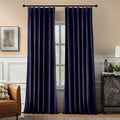 Pinch Pleated 100% Blackout Curtains for Bedroom, Navy Blue Velvet Curtains for Living Room, Black Out Curtain 102 inch Long Room Darkening, Blackout Pinch Pleat Drapes with Hooks 2 Panels