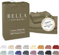 Bella Coterie Luxury Bamboo Viscose Twin XL Size Sheet Set | 100% Organically Grown | Ultra Soft | Cooling for Hot Sleepers | 18" Deep Pocket [Olive]