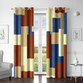 Terracotta Blue 100% Blackout Curtains for Bedroom 84 inch Long 2 Panels Set Modern Abstract Geometric Black Out Curtains Insulated Room Darkening Window Drapes for Living Room, 52Wx84L