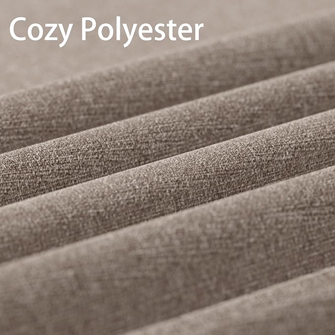 VKNOW Mid-Century Accent Chair, No Tools Assembly Required, Modern Upholstered Polyester Armchair for Living Room,Comfy Reading Accent Chairs with Wood Legs for Bedroom, Brown