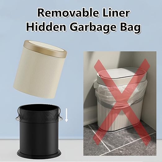 URALFA Automatic Motion Sensor Bathroom Trash Can with Lid, Touchless Trash Bin, Smart Dog Proof Garbage Can, Small Waste Basket for Toilet, Office, Bedroom, 2.8 Gallon, Cream White