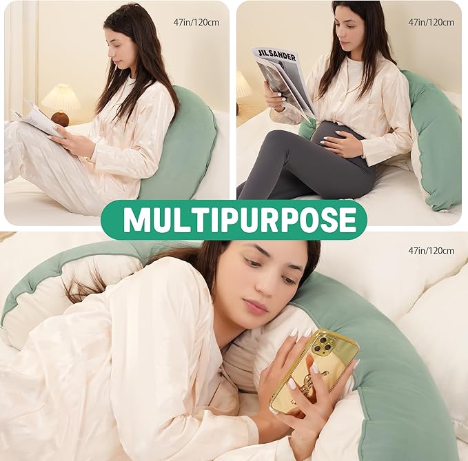 Peallow(Pat. Pend) – Long Round Body Pillow for Adults, Bolster Pillow for Sleeping, Soft and Supportive Pillow for Sleeping & Lumbar Support
