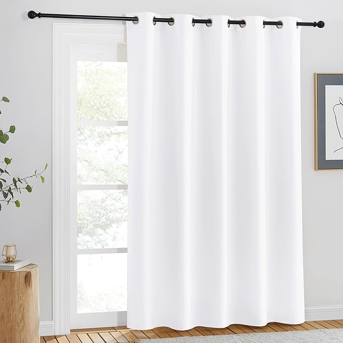 NICETOWN White Room Darkening Curtain 84 inches Long - Grommet Window Treatment Thermal Curtain Sound Reducing Light Blocking Drape for Bedroom/Living Room (1 Panel, W66 x L84)