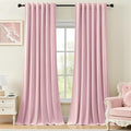 AUSSPVOCT Baby Pink Velvet Curtains for Girls Bedroom, Thermal Insulated Blackout Curtains Luxury Soft Room Darkening Window Drapes for Living Room Nursery, Back Tab Rod Pocket, W52 x L102, 2 Panels
