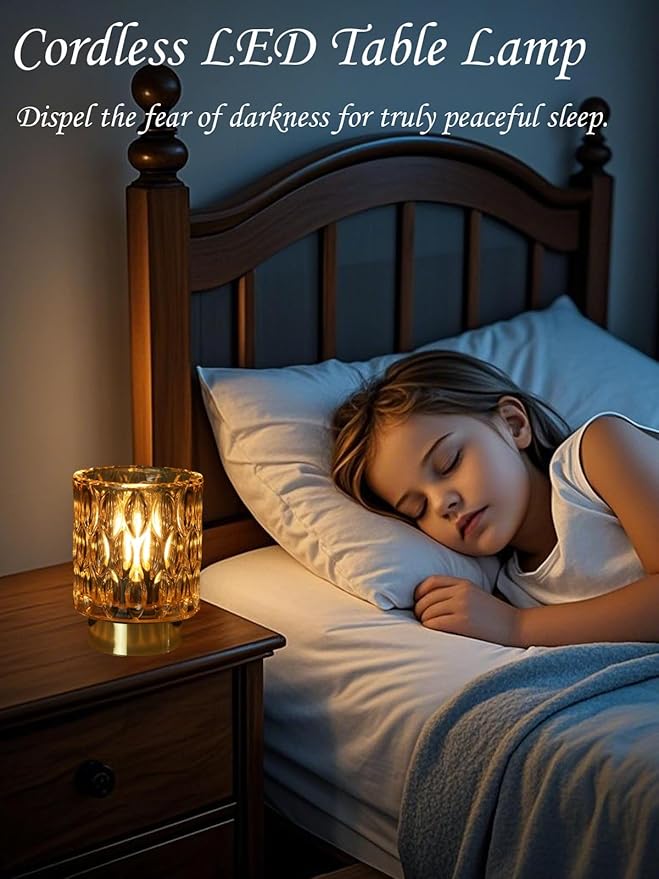 Battery Operated Lamp - Stylish Small Lamps Decorative with Timer & 3 Light Modes, No Plug in Lamps Cordless Battery Table Lamps for Bedroom/Bathroom/Fireplace(Without Remote Control)
