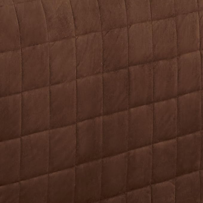 Touch of Class Camden Luxury Bedding | Neutral Chocolate Brown Color | Grande Fitted Bedspread | Faux Suede Box Quilted Design | Designed 3 Piece Set Includes Full Bedspread and 2 Standard Shams