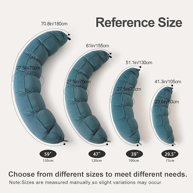 Peallow(Pat. Pend) – Long Round Body Pillow for Adults, Bolster Pillow for Sleeping, Soft and Supportive Pillow for Sleeping & Lumbar Support (Slate Blue,47")