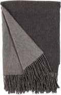 Alashan Cashmere Blend Double Faced Throw-Super Soft and Luxe Fabric- Perfect for Cozy Nights! 95% Merino Wool/5% Cashmere, 50" x 70", Great Gift Item. - Charcoal & Ash