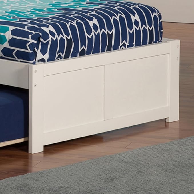 AFI Concord Twin Size Platform Bed with Footboard & Twin Trundle in White