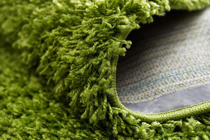 Unique Loom Solid Shag Collection Area Rug (2' 6" x 19' 8" Runner, Grass Green)