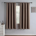 Blackout Curtains 72 Inch Length 2 Panels Set, Black Out Curtains for Bedroom 72 Inch Long, Rod Pocket Energy Saving Room Darkening Drapes for Living Room Window Khaki(W52 x L72)