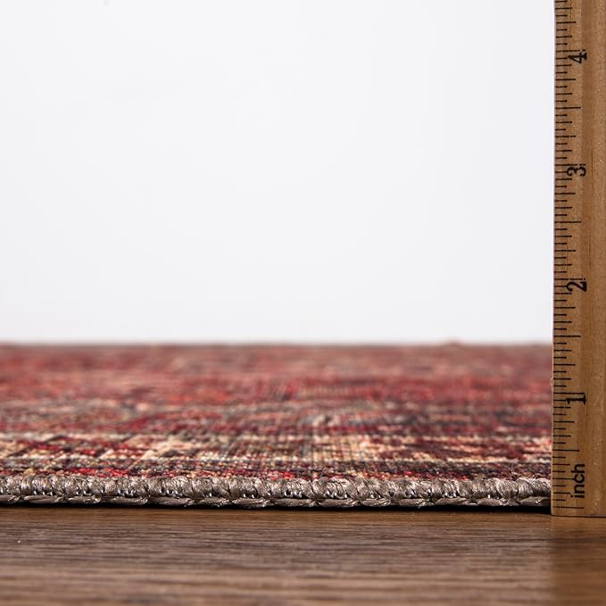 Keen Home Design 6x9 Rug - Machine Washable Area Rug with Non-Slip Backing, Ideal for Living Room, Dining Room, Bedroom - Vintage, Easy Clean, Durable, Low Pile Rug - (6' x 9')