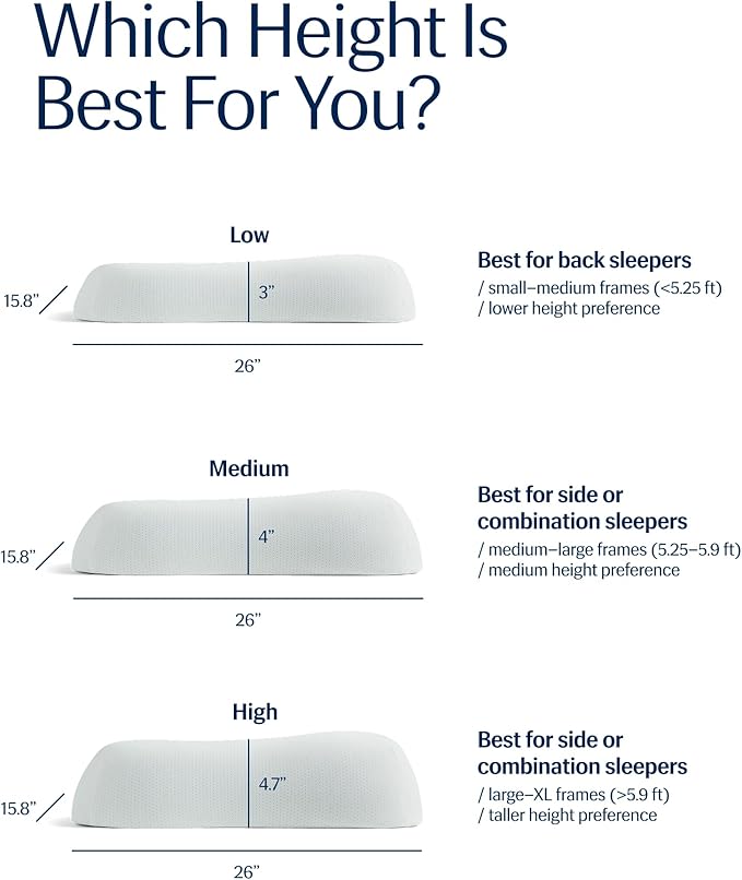 REST® Evercool® Cooling Pillow, Set of 2, Instant Cool-to-Touch Shell Fabric & Breathable Silicone Sponge Core for All-Night Temperature Regulation & Ergonomic Support, Medium Height, Light Gray