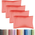 King Pillow Cases Set of 4 - Ultra Soft Hotel Quality Pillowcase Covers - Comfy, Cozy & Wrinkle Free - Shrinkage, Stain and Fade Resistant - Machine Washable Pillow Protectors - 4 Piece Set - Coral